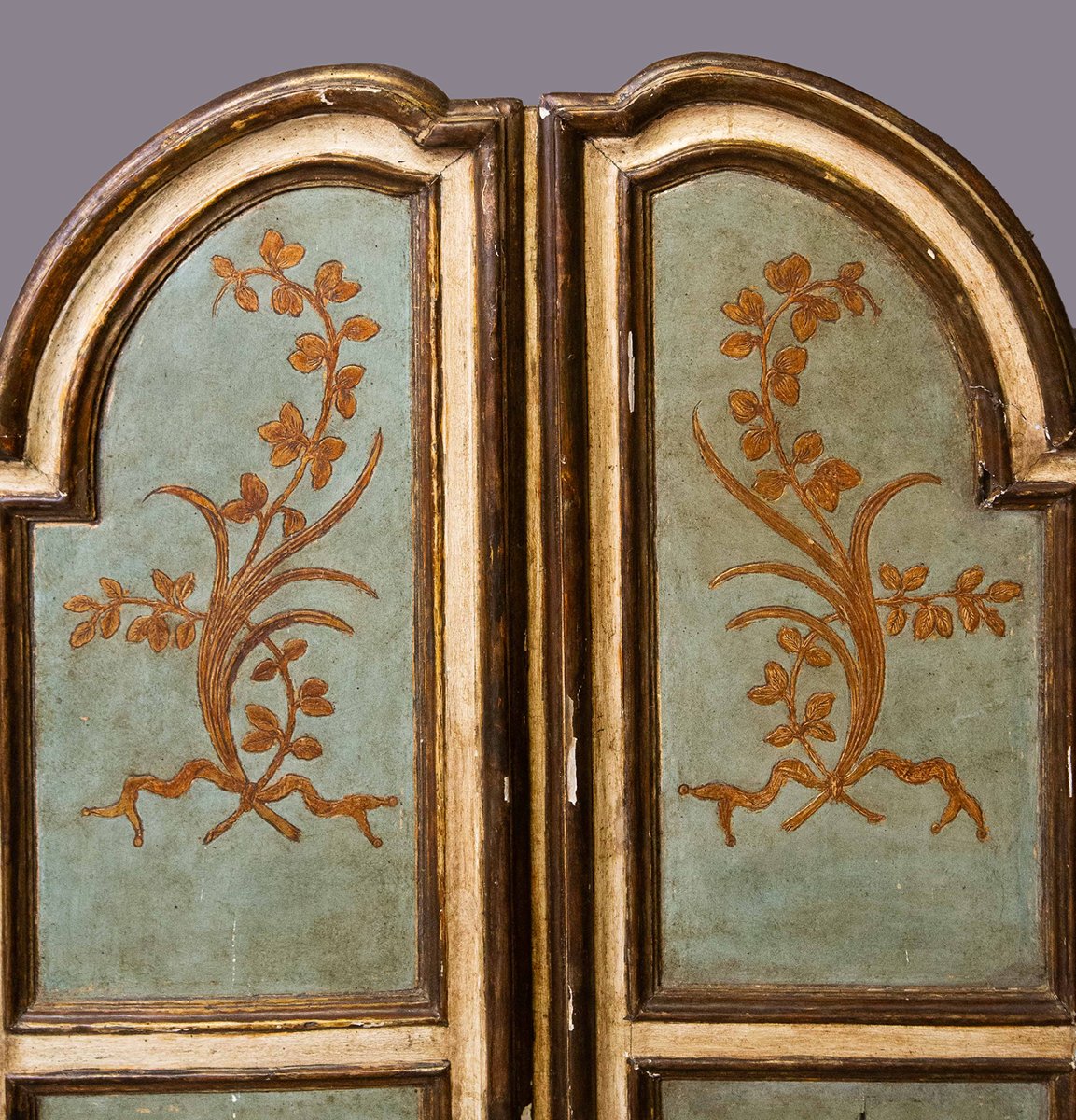 Paire de portes datant du XVIIIe siècle, en bois laqué -photo-2