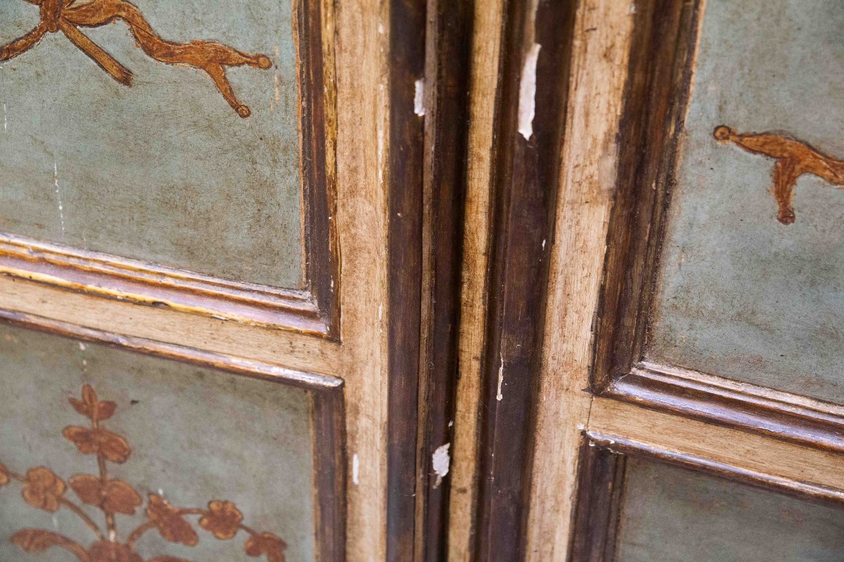 Paire de portes datant du XVIIIe siècle, en bois laqué -photo-3