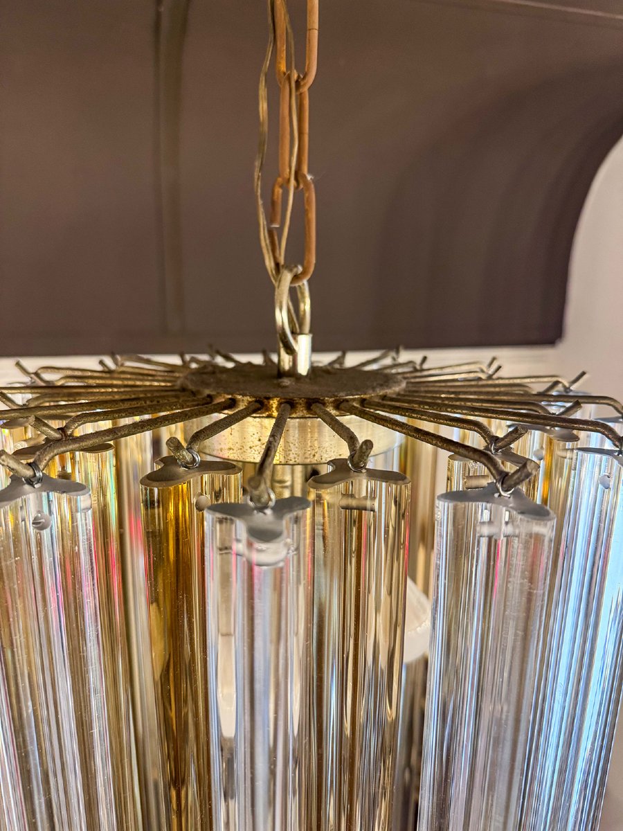 Lustre de Murano, « style » Carlo Scarpa pour Venini, XXe siècle-photo-2