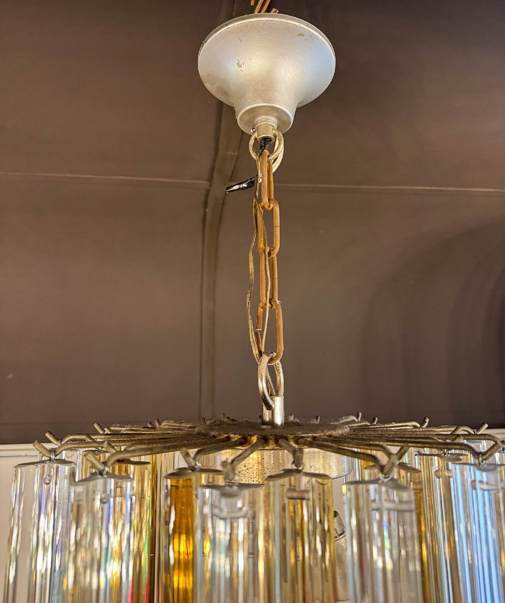 Lustre de Murano, « style » Carlo Scarpa pour Venini, XXe siècle-photo-3