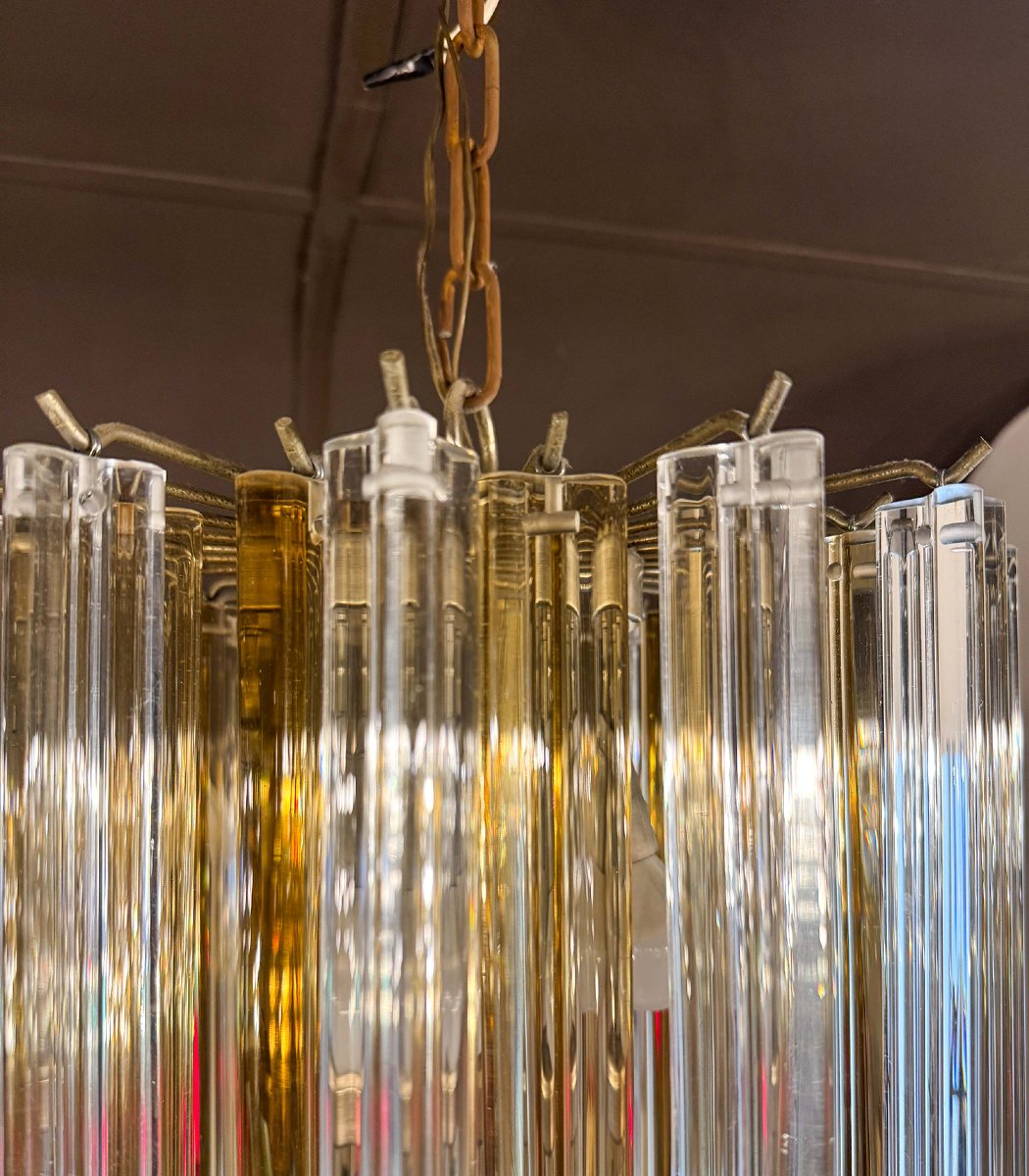 Lustre de Murano, « style » Carlo Scarpa pour Venini, XXe siècle-photo-4