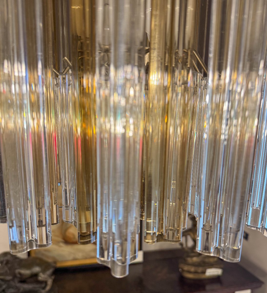 Lustre de Murano, « style » Carlo Scarpa pour Venini, XXe siècle-photo-1