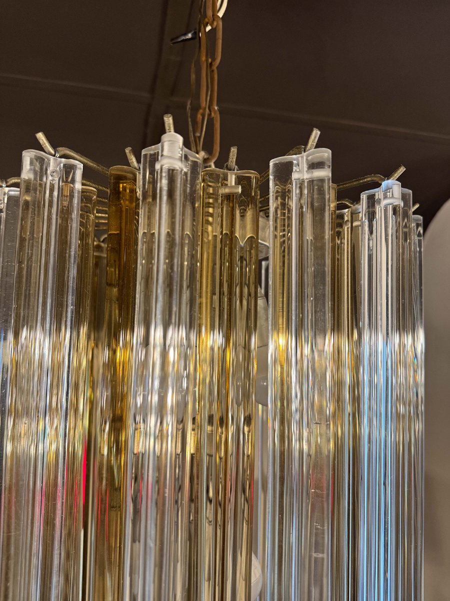 Lustre de Murano, « style » Carlo Scarpa pour Venini, XXe siècle-photo-2