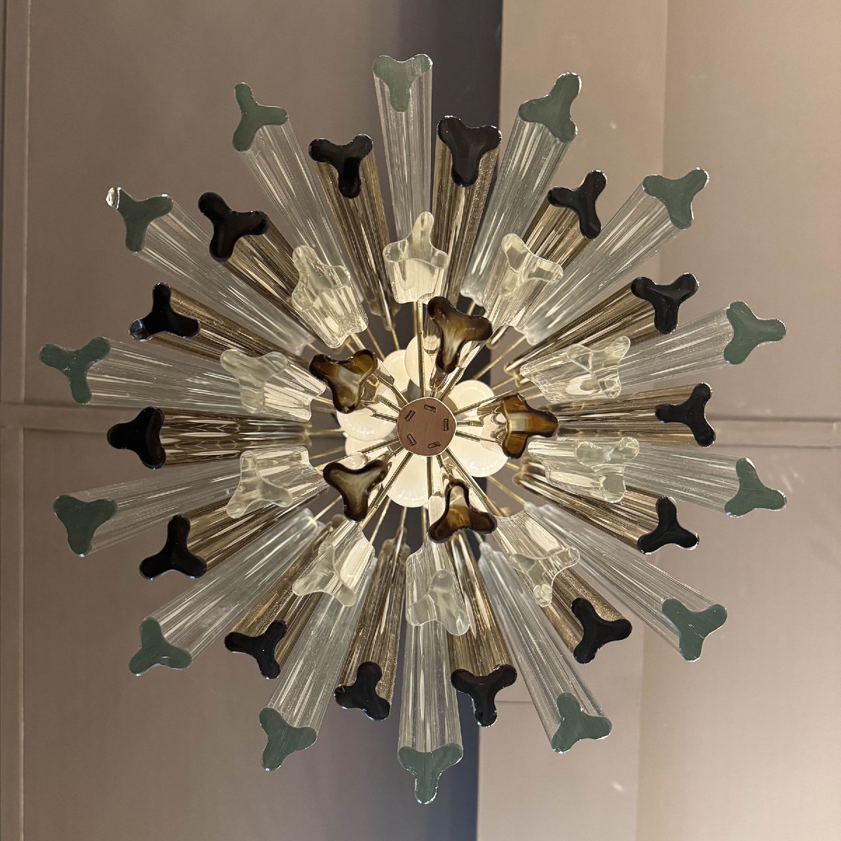 Lustre de Murano, « style » Carlo Scarpa pour Venini, XXe siècle-photo-3