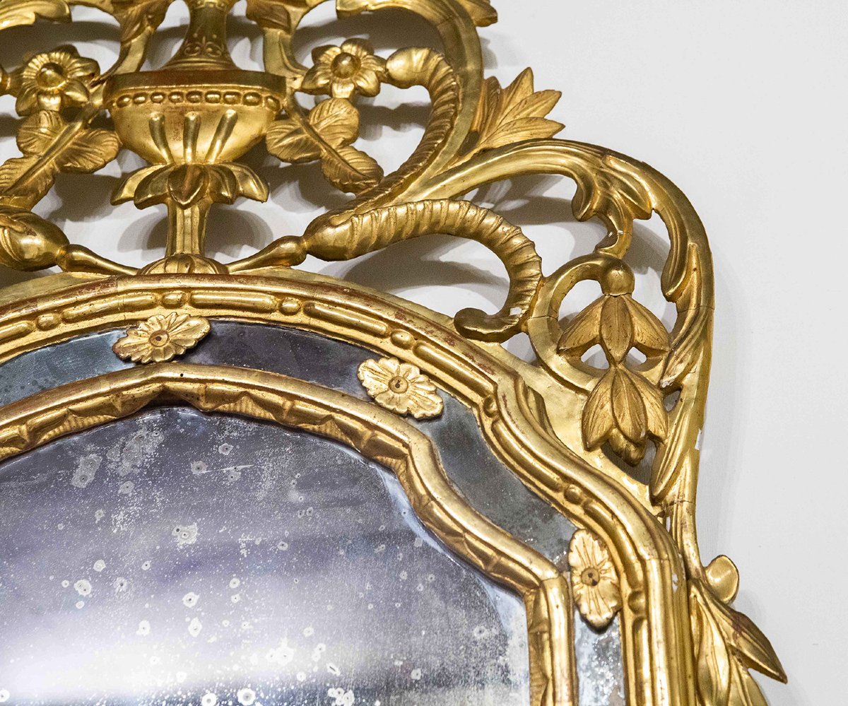 Miroir, en bois doré, Piémont, début du XIXe siècle-photo-3