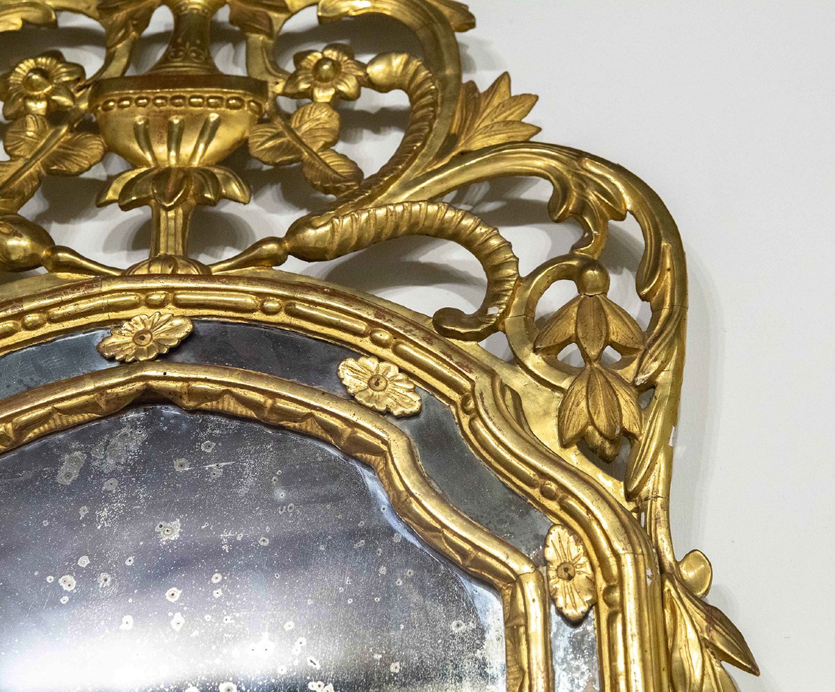 Miroir, en bois doré, Piémont, début du XIXe siècle-photo-4