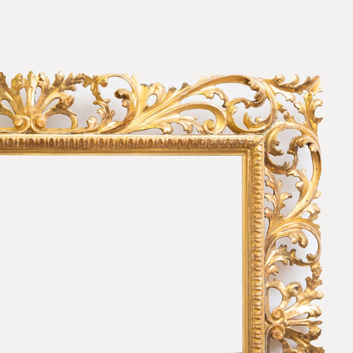Miroir en bois doré, finement sculpté, XIXe siècle-photo-4