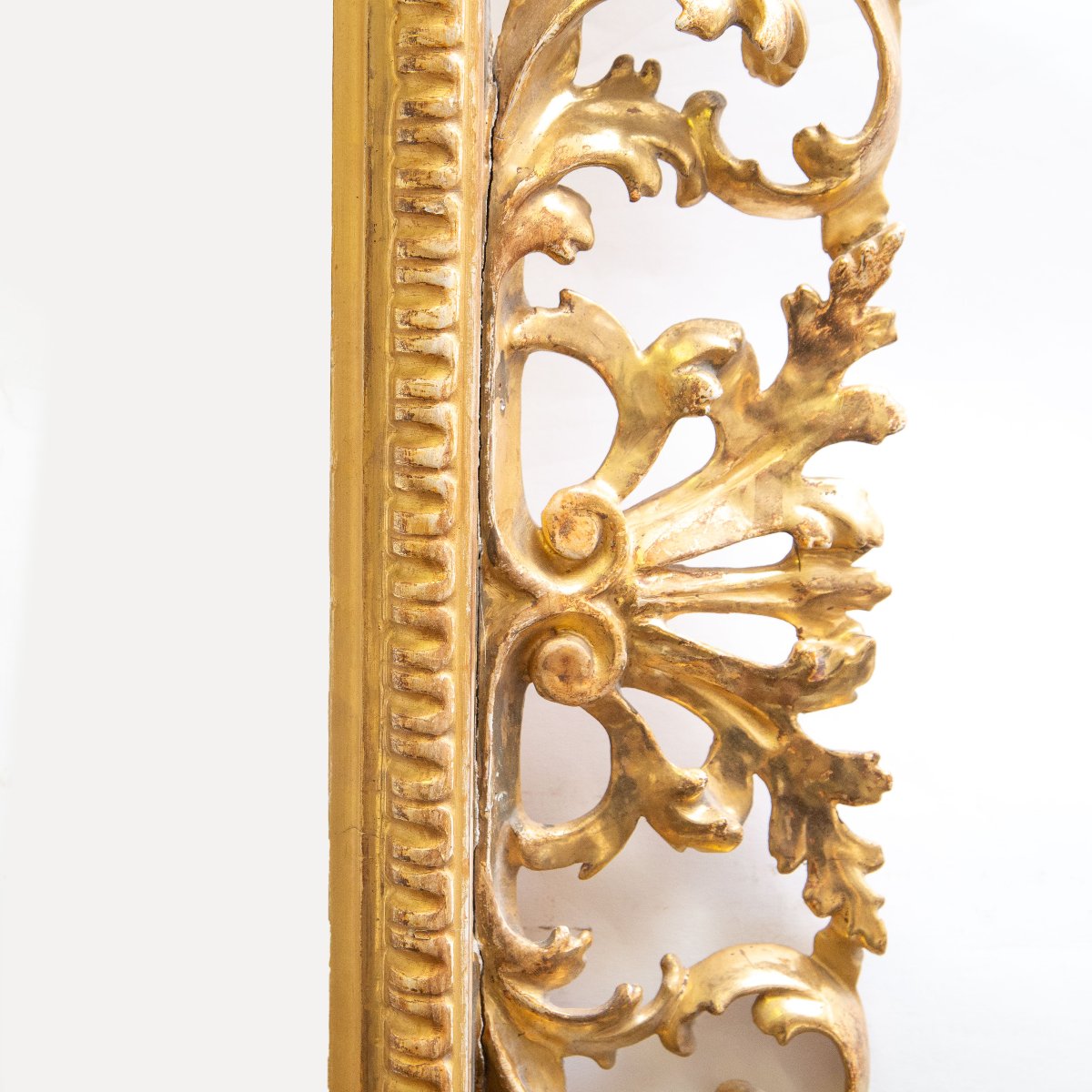 Miroir en bois doré, finement sculpté, XIXe siècle-photo-4