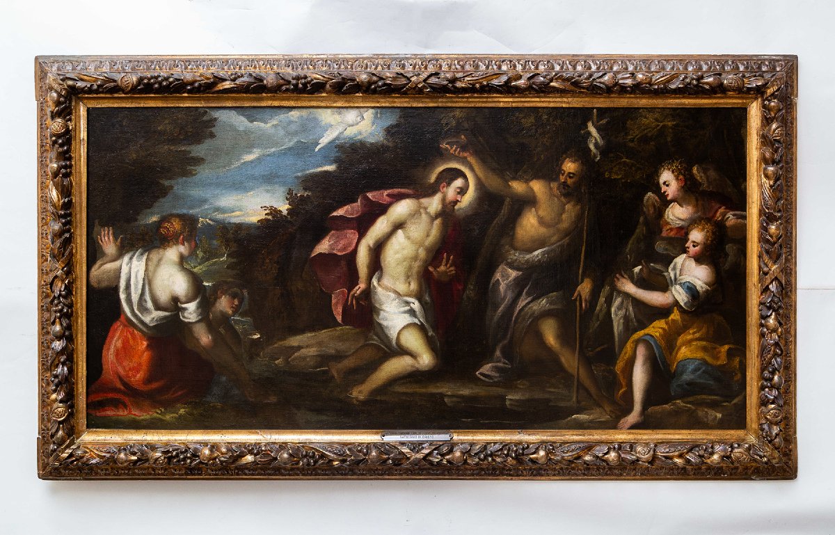 The Baptism Of Christ, Oil On Canvas, 18th Century-photo-2