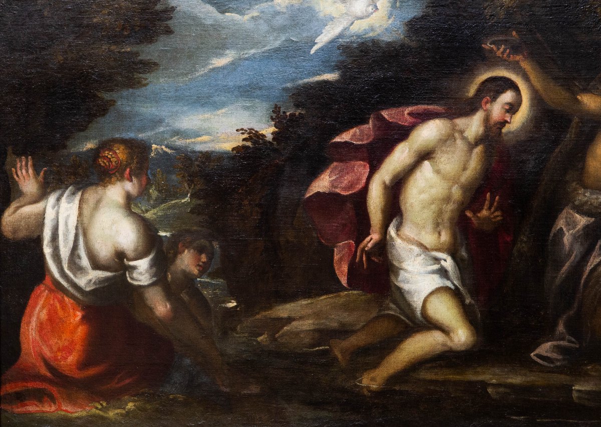 The Baptism Of Christ, Oil On Canvas, 18th Century-photo-4