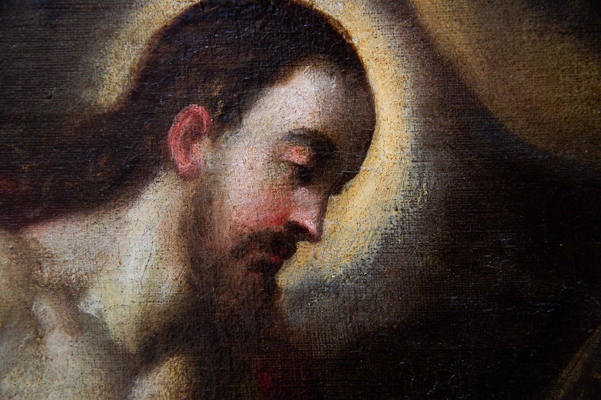 The Baptism Of Christ, Oil On Canvas, 18th Century-photo-6