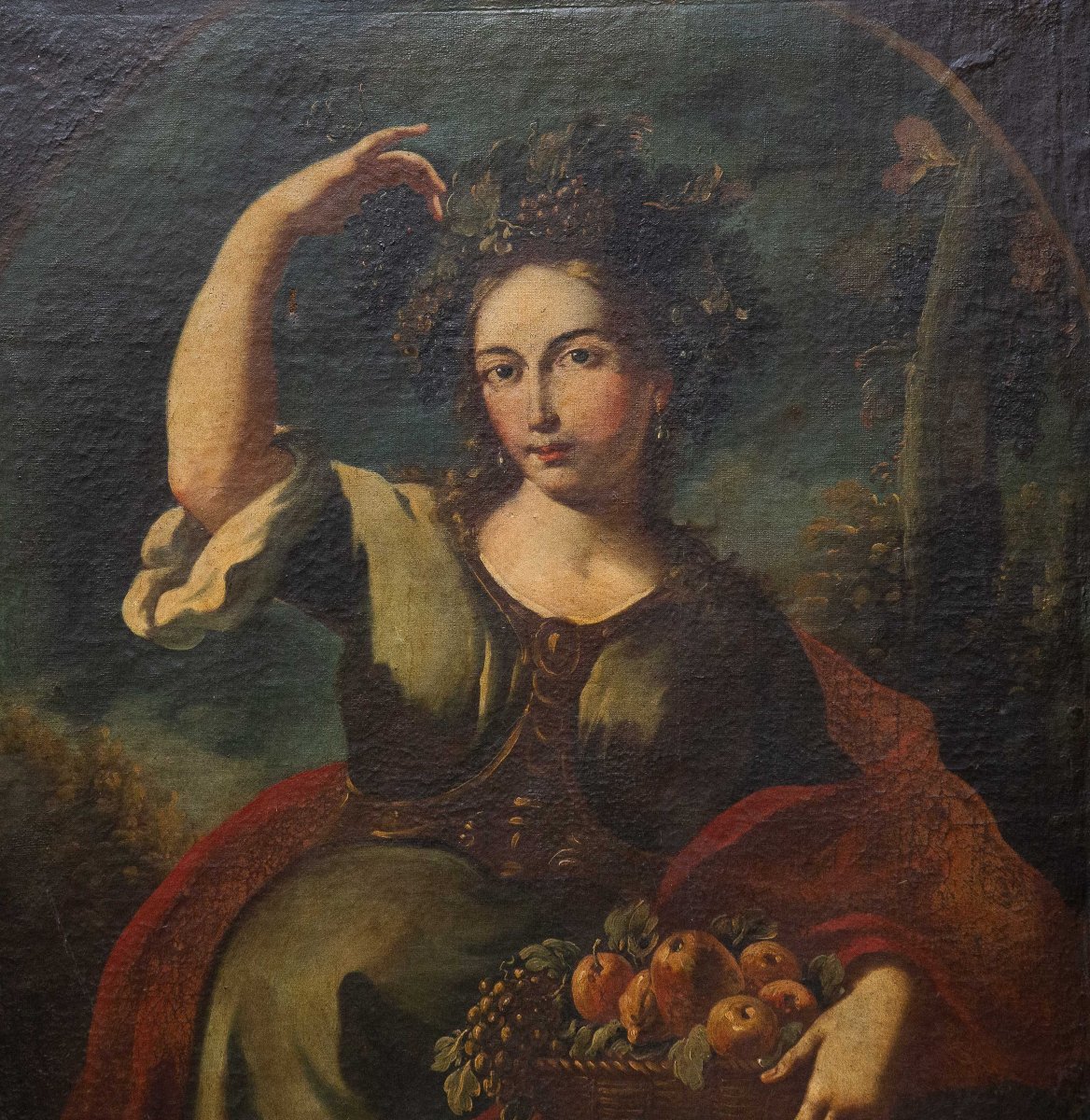 « Allégorie de l'automne », huile sur toile, école piémontaise, XVIIIe siècle-photo-1