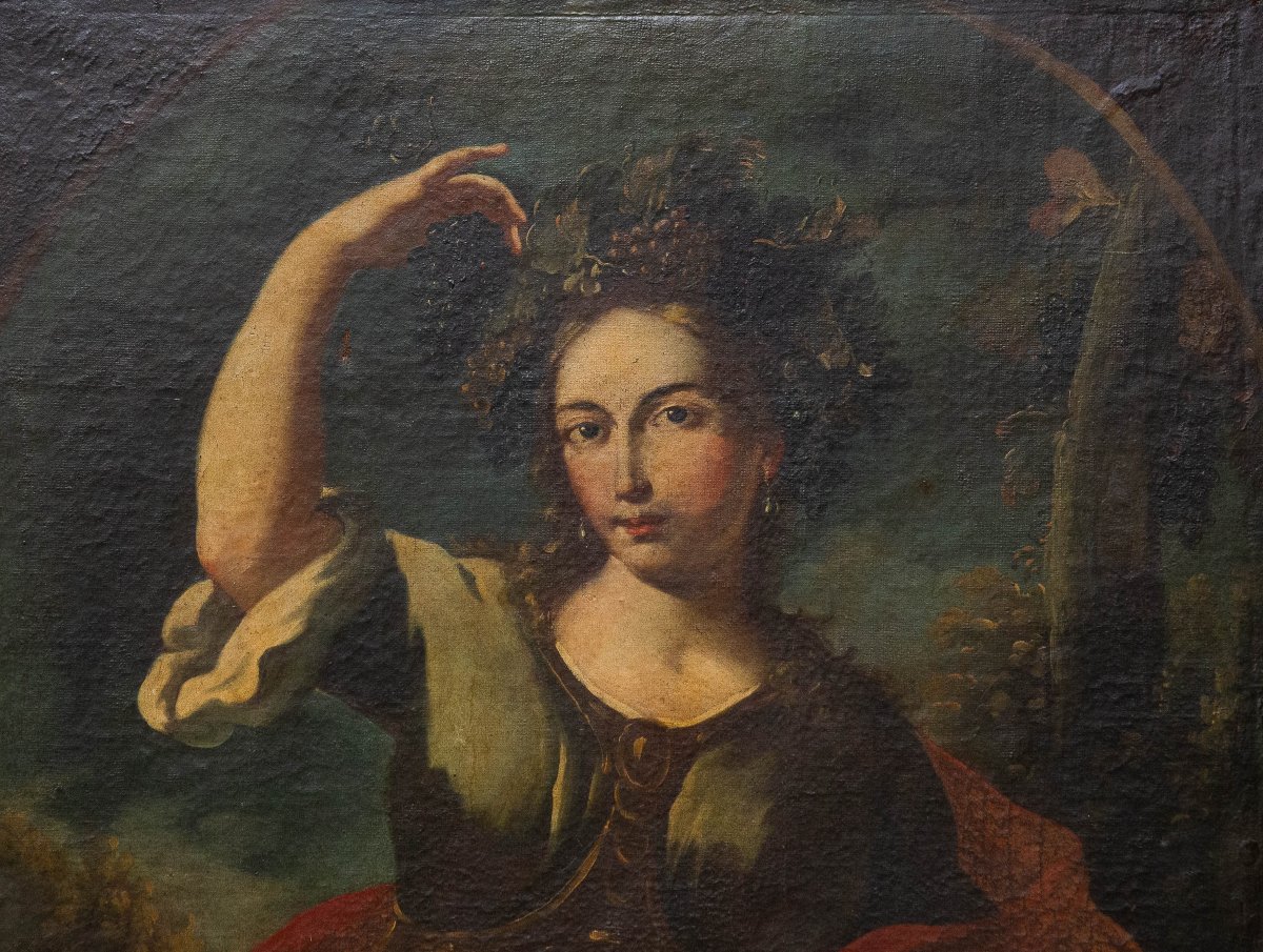 « Allégorie de l'automne », huile sur toile, école piémontaise, XVIIIe siècle-photo-2