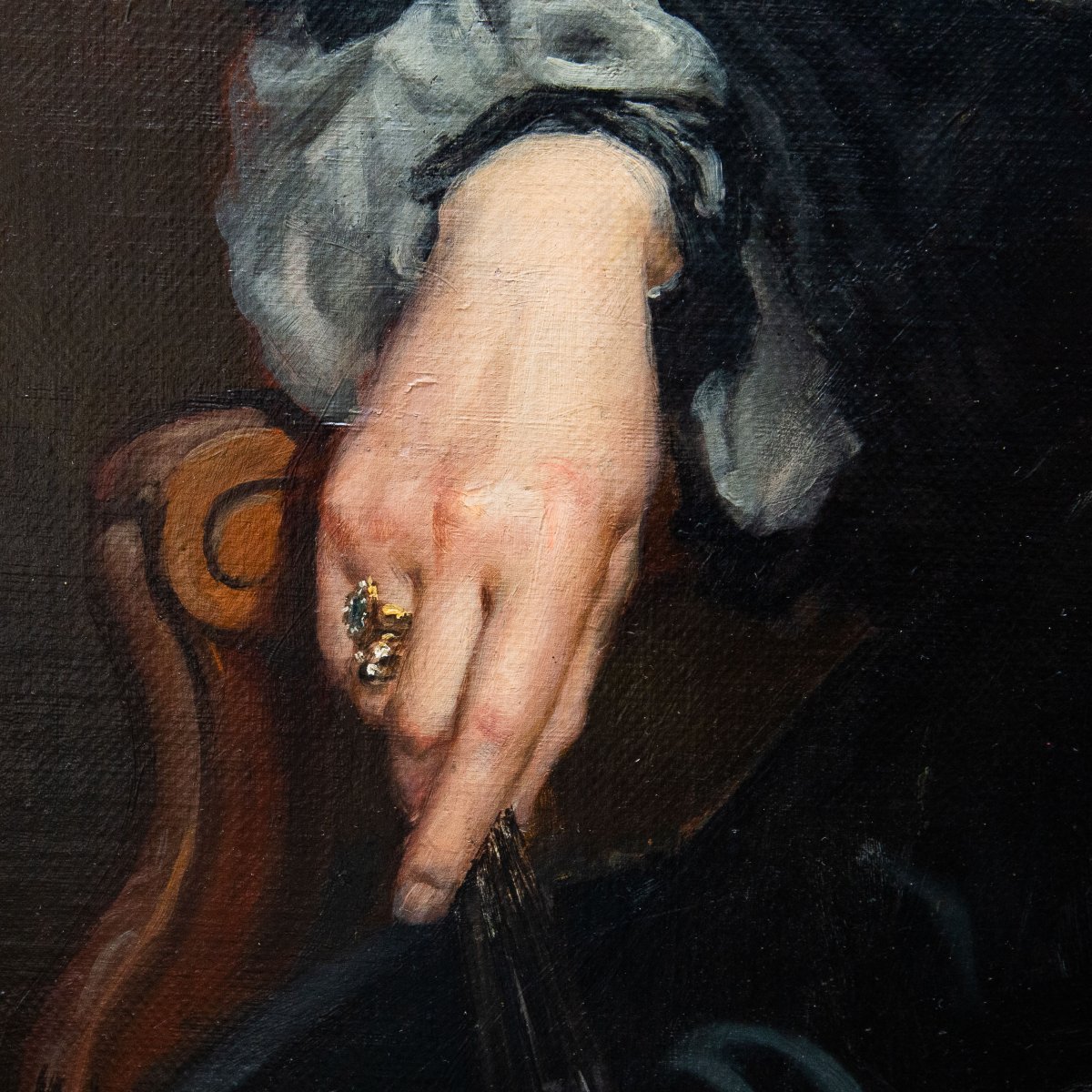 Pier Celestino Gilardi, « La marquise de Cherasco », huile sur toile, signée, XIXe siècle-photo-1