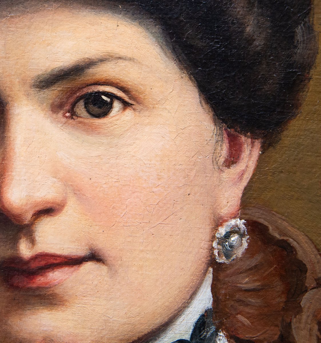 Pier Celestino Gilardi, « La marquise de Cherasco », huile sur toile, signée, XIXe siècle-photo-4