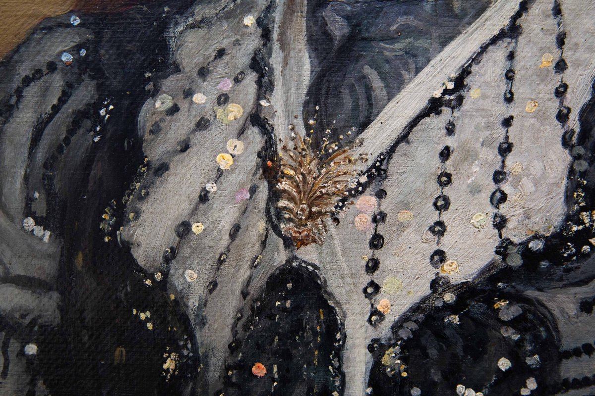 Pier Celestino Gilardi, « La marquise de Cherasco », huile sur toile, signée, XIXe siècle-photo-5