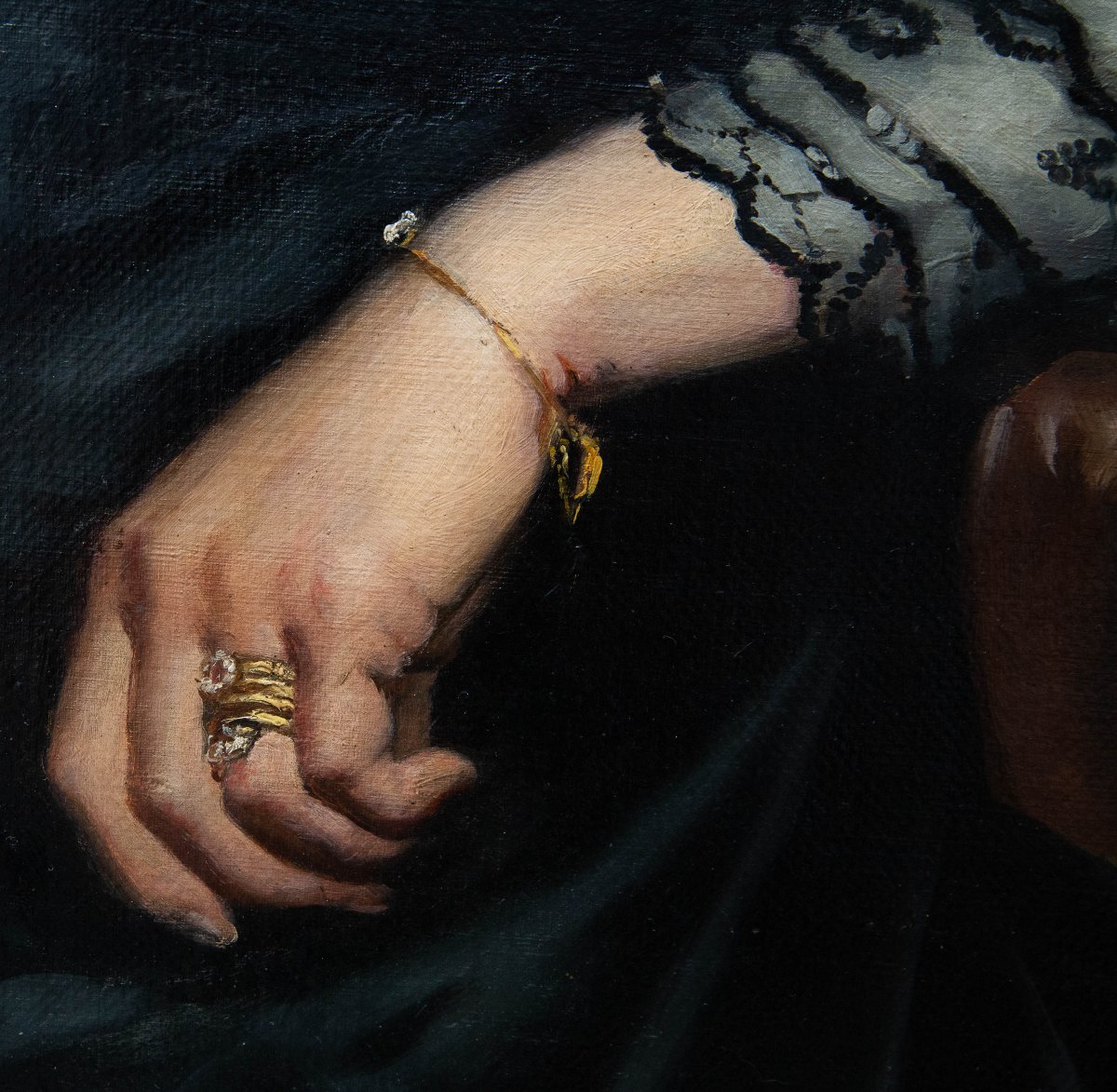 Pier Celestino Gilardi, « La marquise de Cherasco », huile sur toile, signée, XIXe siècle-photo-6