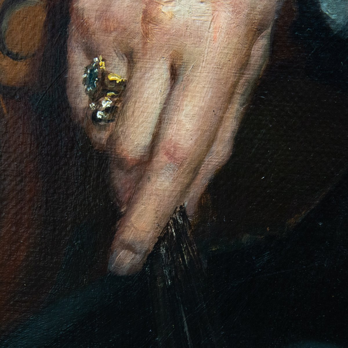Pier Celestino Gilardi, « La marquise de Cherasco », huile sur toile, signée, XIXe siècle-photo-7