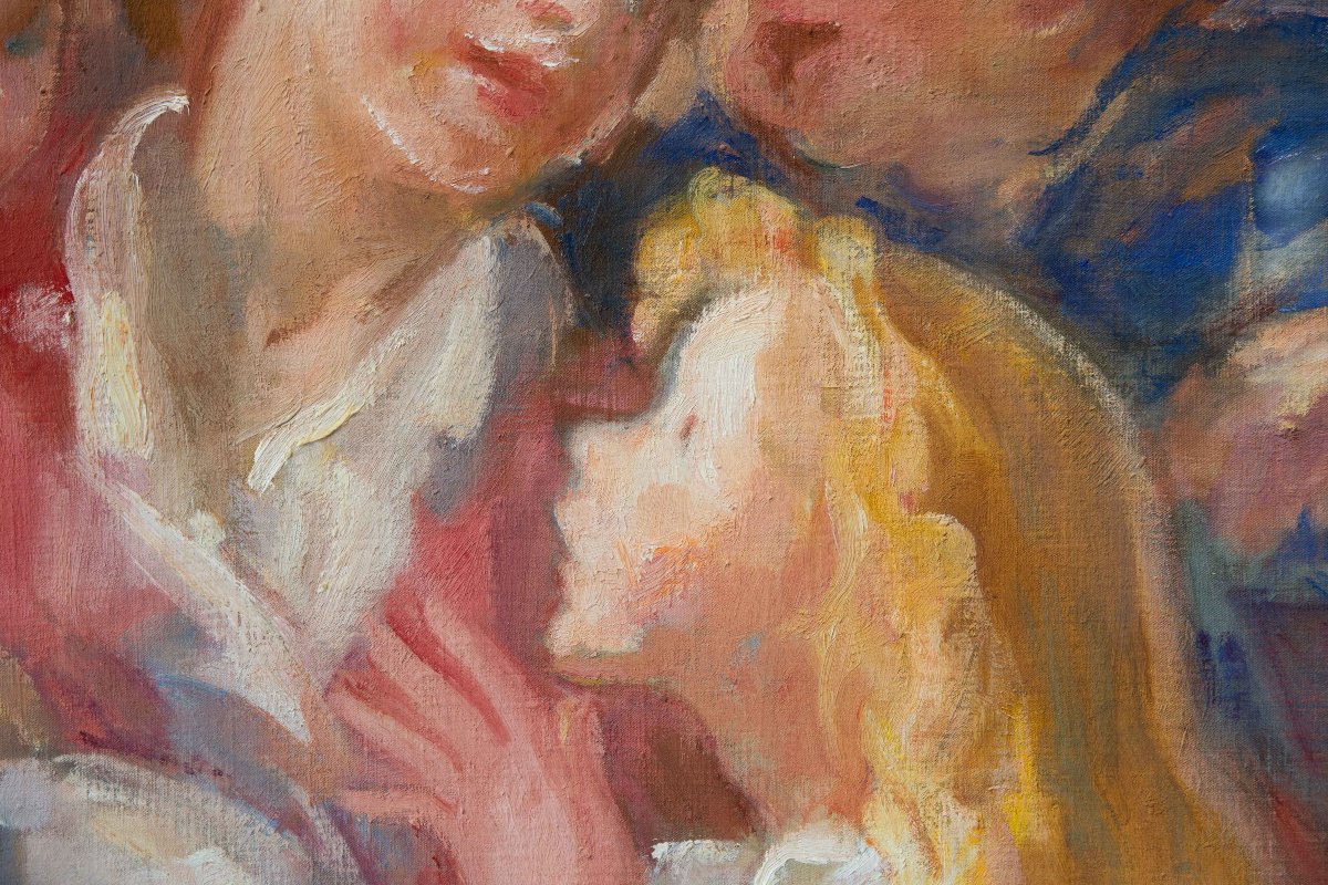 Mario Micheletti, Oil On Plywood, Signed, 20th Century-photo-2
