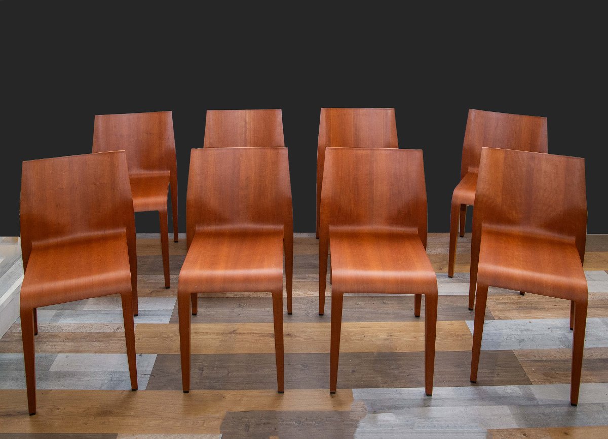 Lot de 8 chaises, Blumer pour Alias, « La Leggera », XXe siècle-photo-2