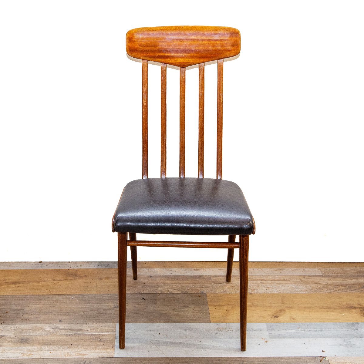 Lot de 6 chaises design, en acajou et sky, années 50-photo-2