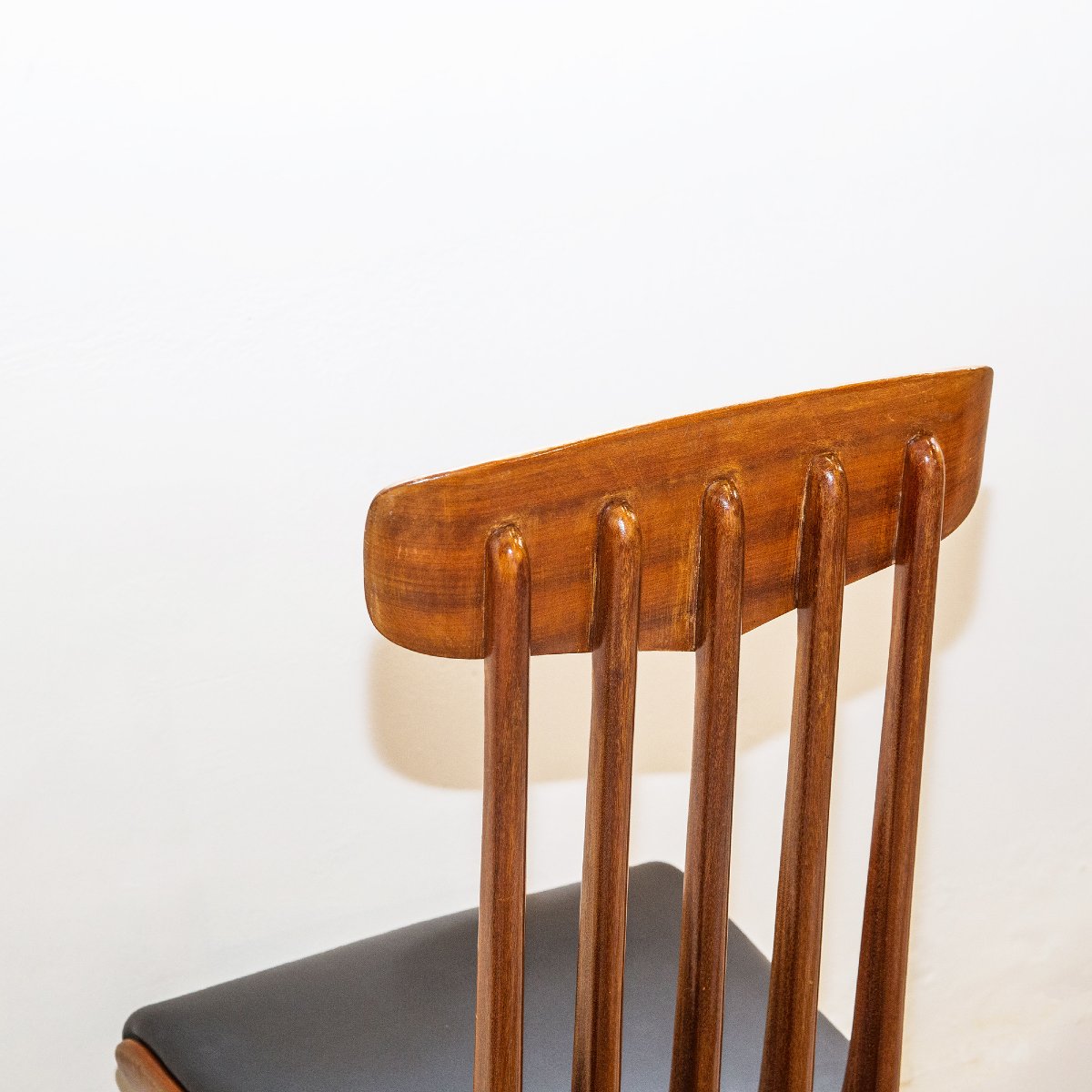 Lot de 6 chaises design, en acajou et sky, années 50-photo-4