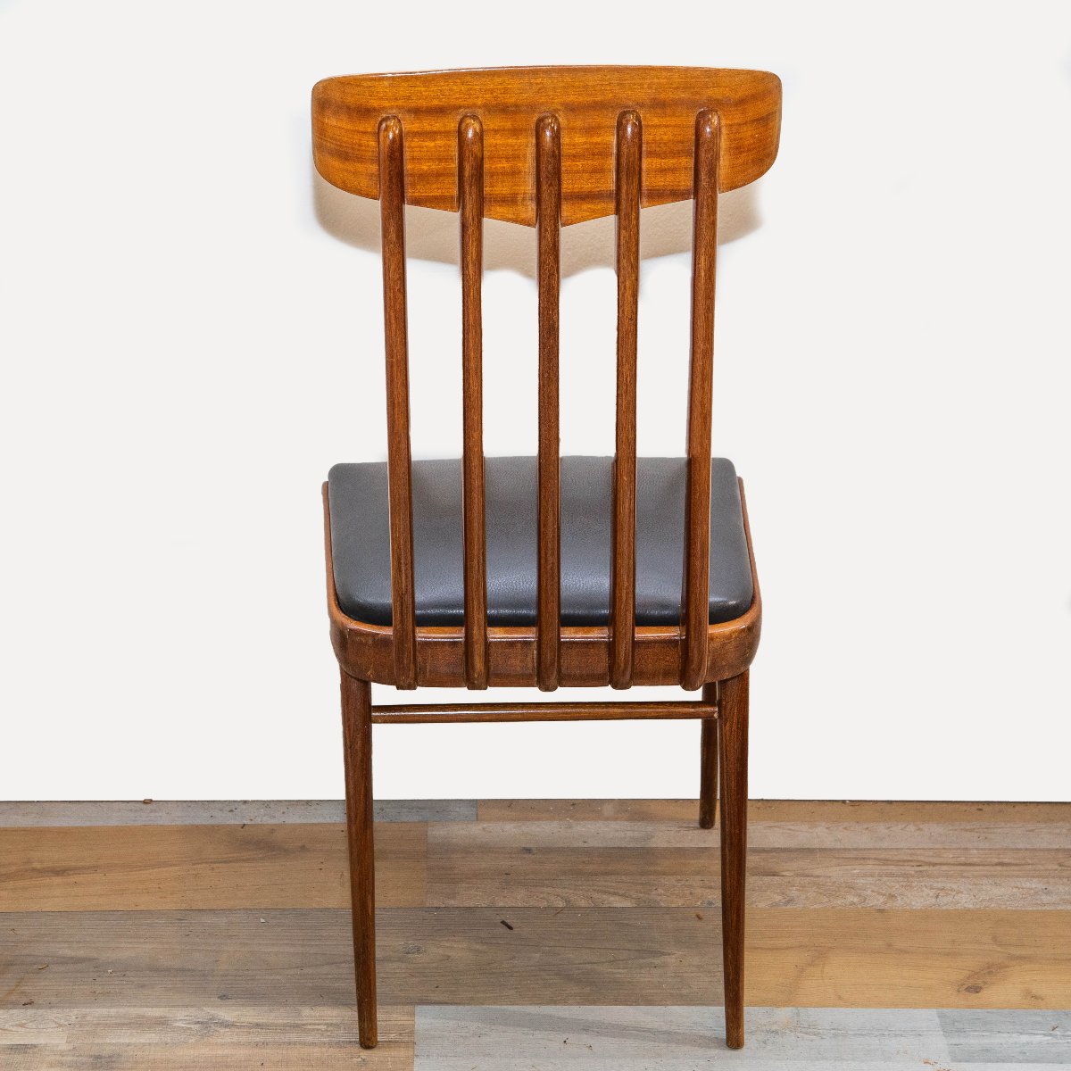 Lot de 6 chaises design, en acajou et sky, années 50-photo-5