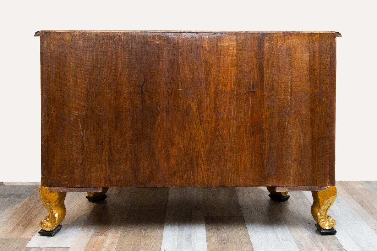 Commode à forme bombée dans le style de Pietro Piffetti, XXe siècle-photo-3