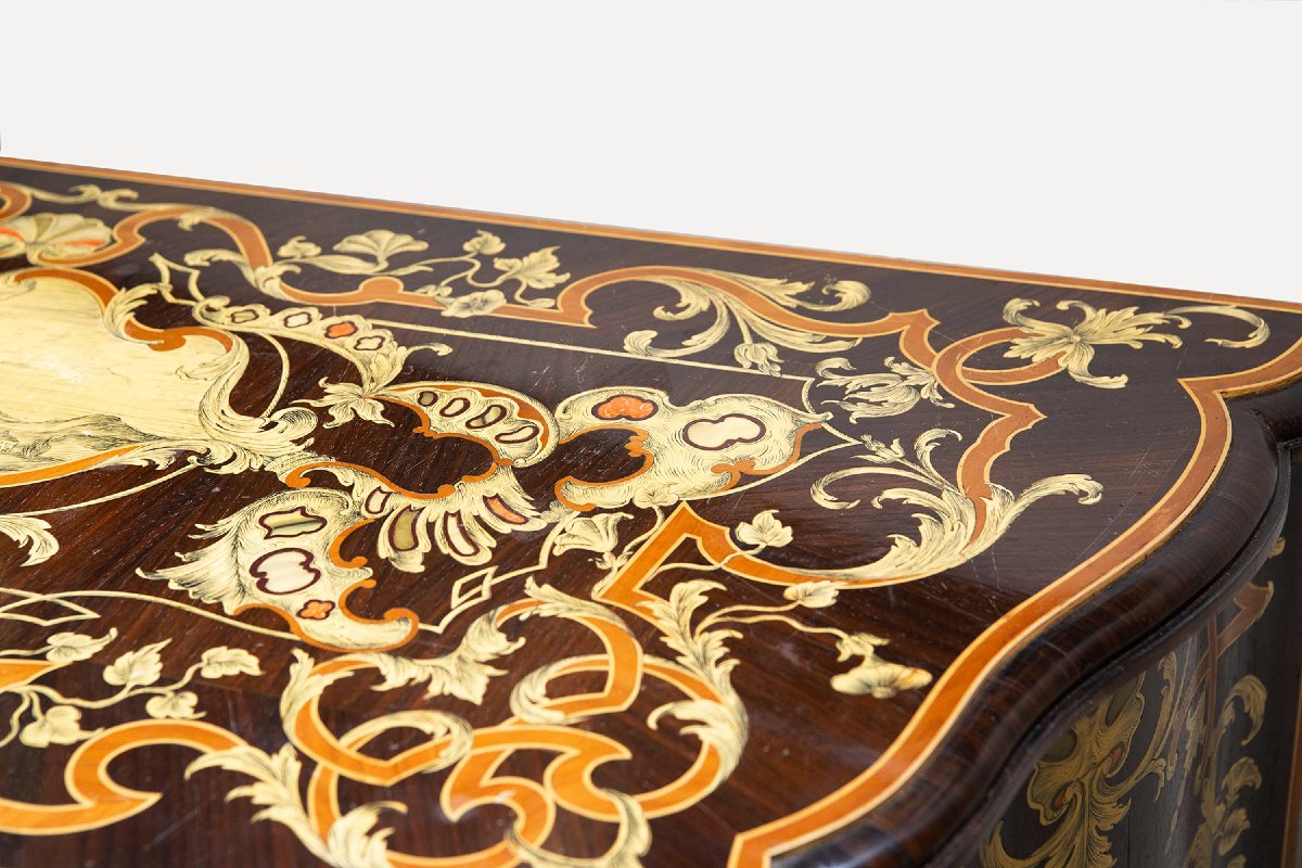 Commode à forme bombée dans le style de Pietro Piffetti, XXe siècle-photo-5