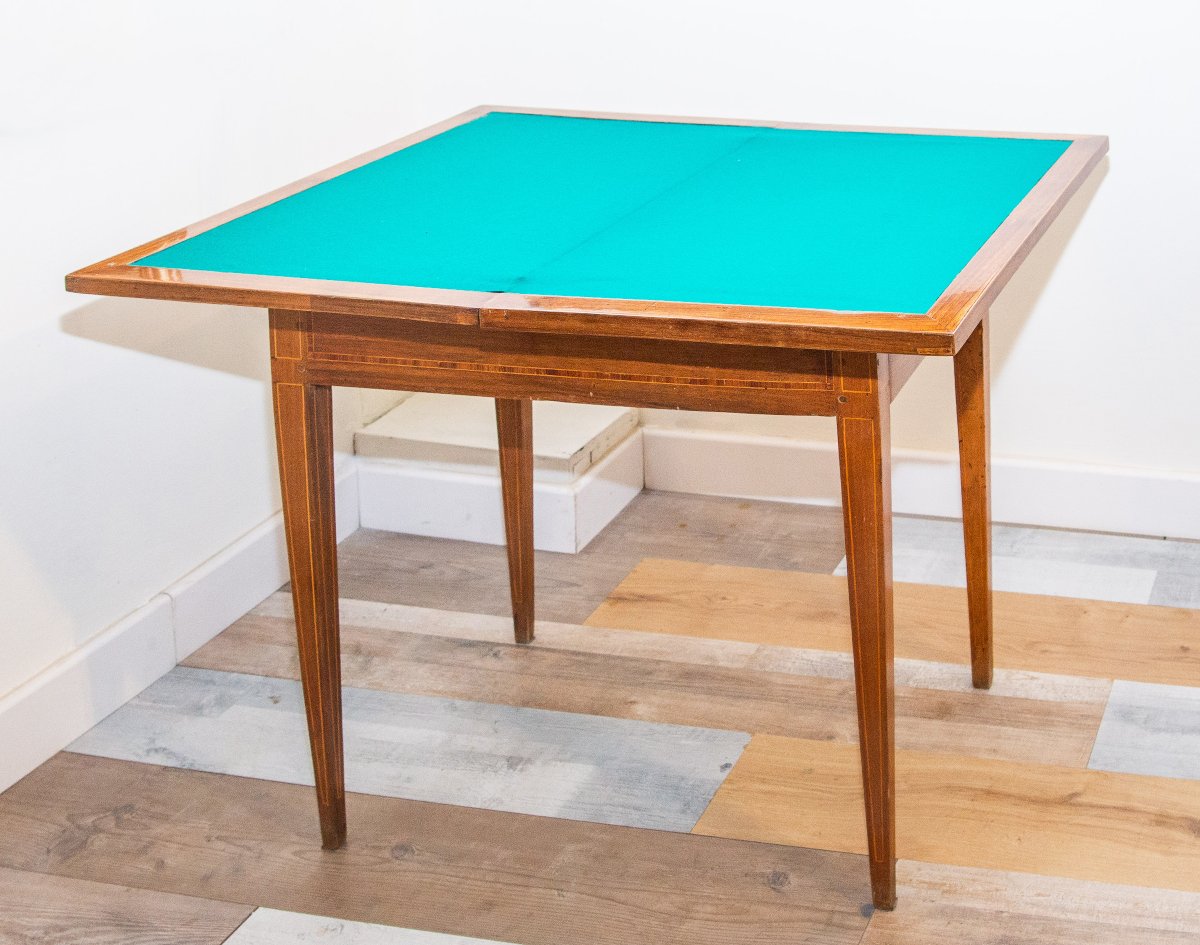 Walnut Game Table, Directoire Style, 19th Century-photo-4