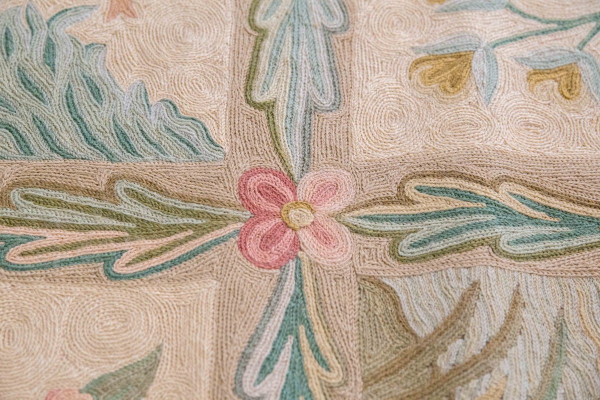 Tapisserie / Tapis, en laine, « Faune et flore », première moitié du XXe siècl-photo-4