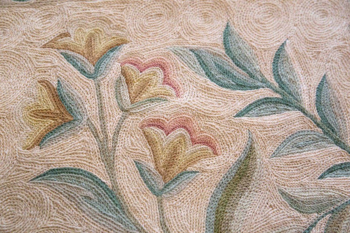 Tapisserie / Tapis, en laine, « Faune et flore », première moitié du XXe siècl-photo-6