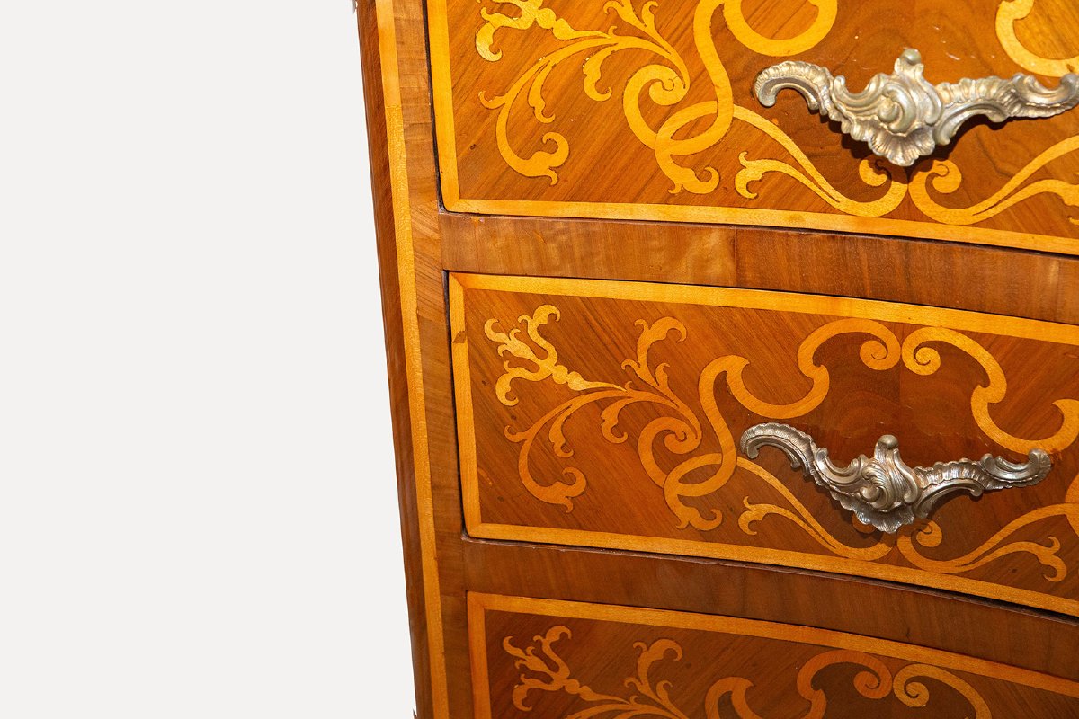 Commode en noyer marqueté, originaire du Piémont, milieu du XVIIIe siècle-photo-2
