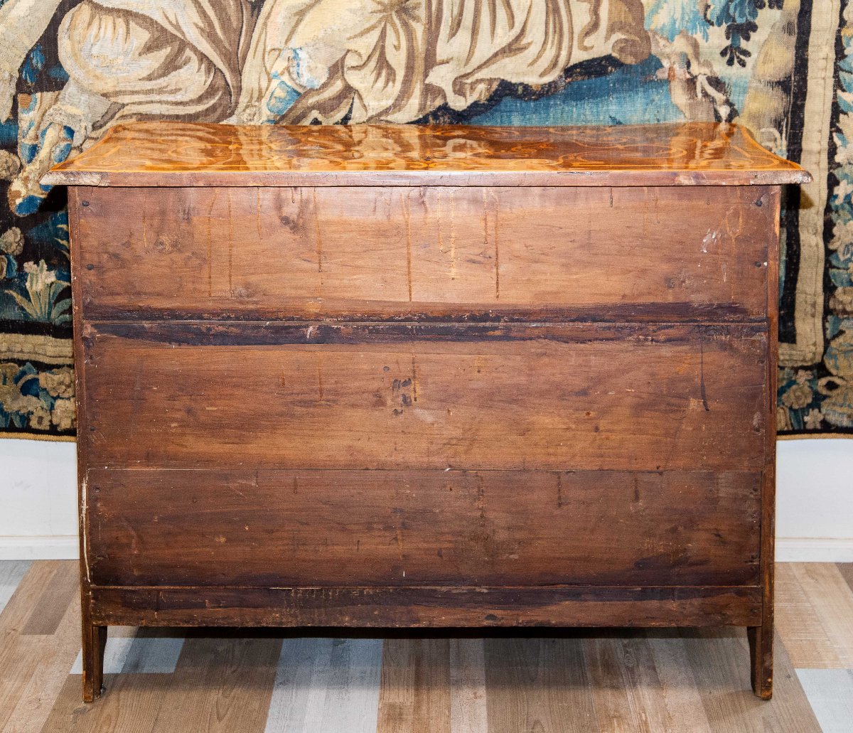 Commode en noyer marqueté, originaire du Piémont, milieu du XVIIIe siècle-photo-6