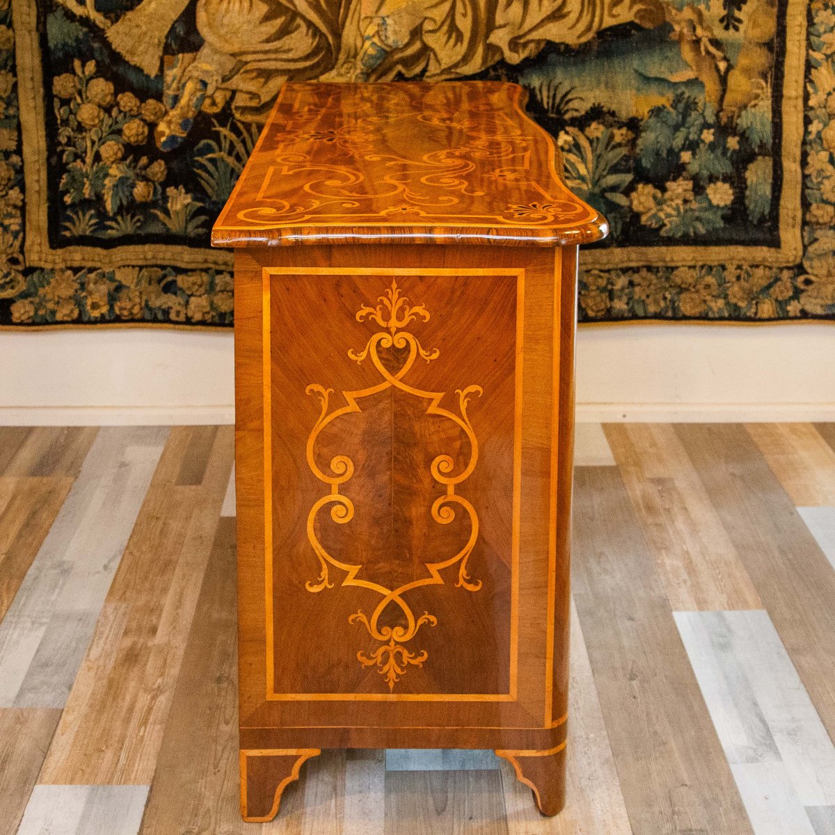 Commode en noyer marqueté, originaire du Piémont, milieu du XVIIIe siècle-photo-7
