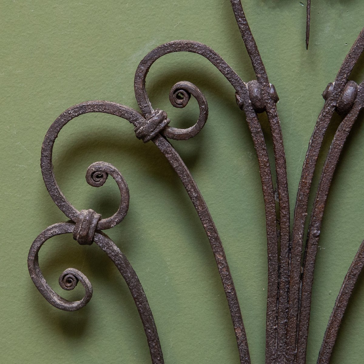 Pair Of Iron Wall Sconces, Late 19th Century-photo-4