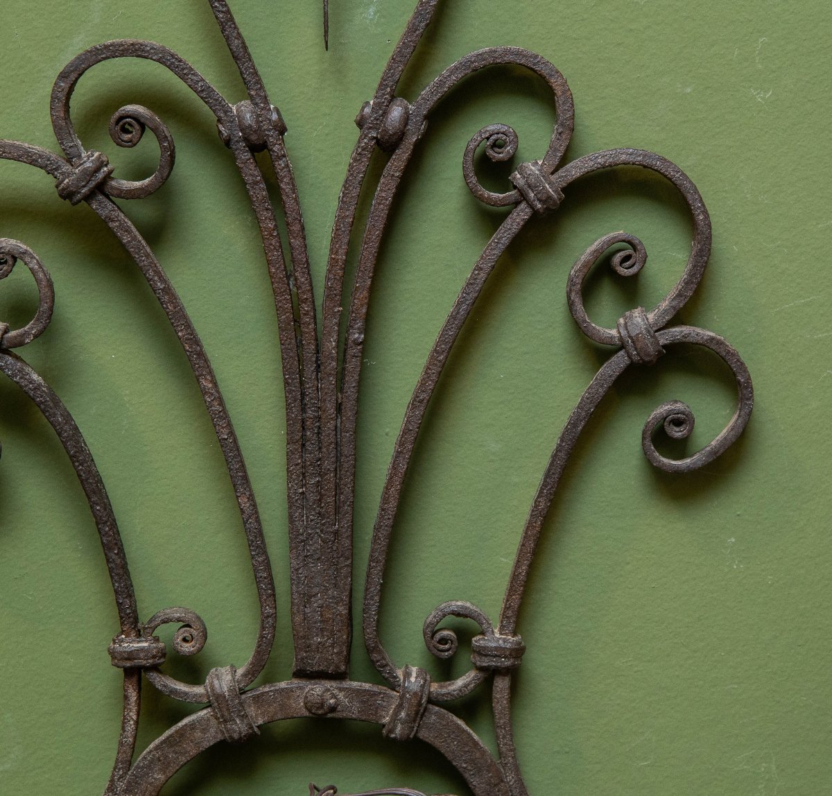 Pair Of Iron Wall Sconces, Late 19th Century-photo-1