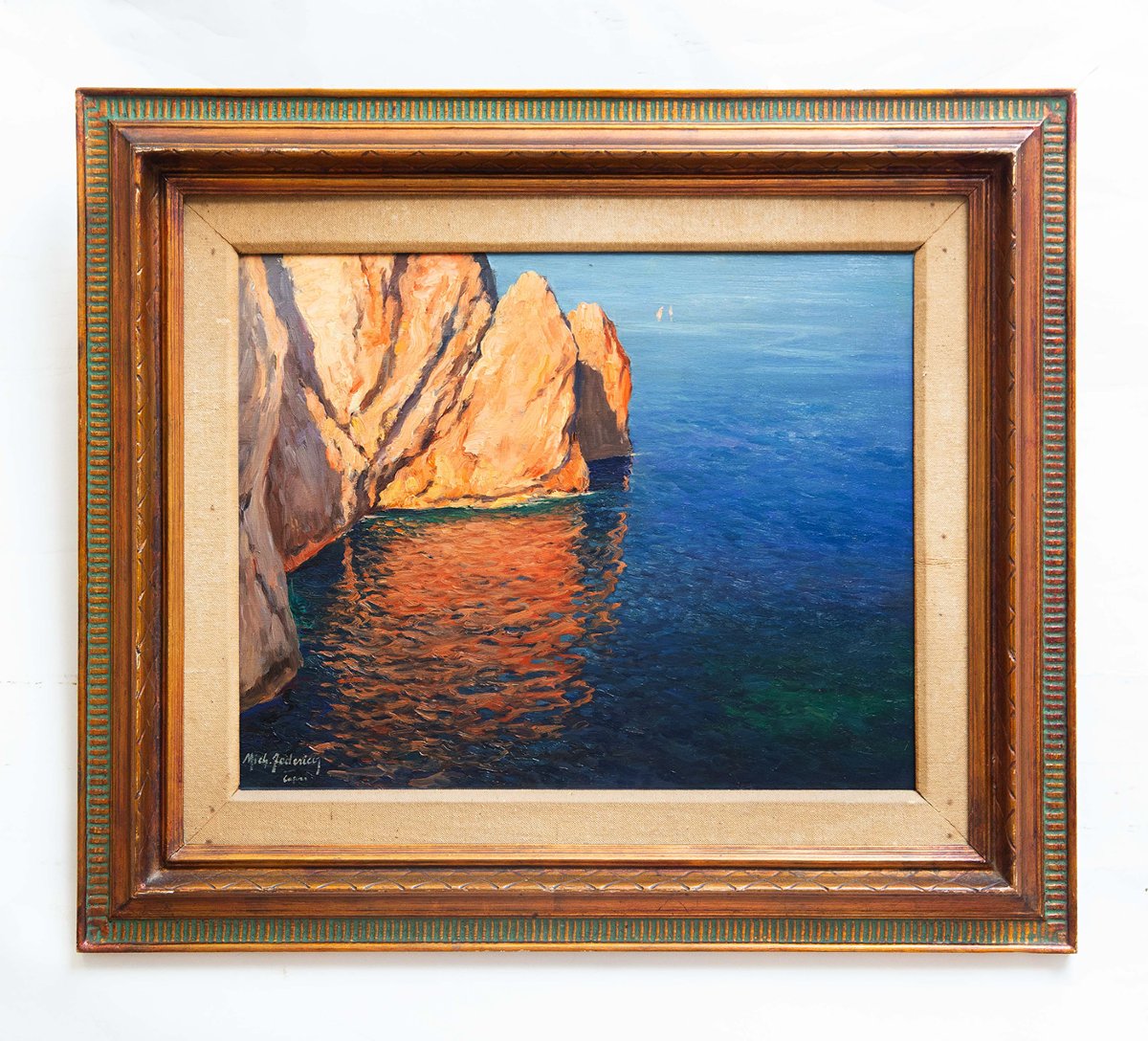 Michele Federico, Oil On Panel, "capri," 20th Century-photo-2