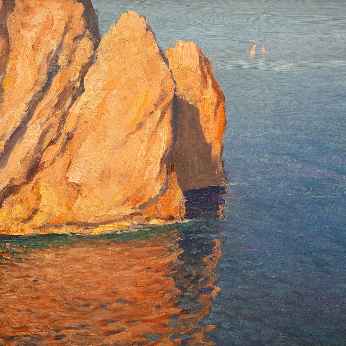 Michele Federico, Oil On Panel, "capri," 20th Century-photo-2