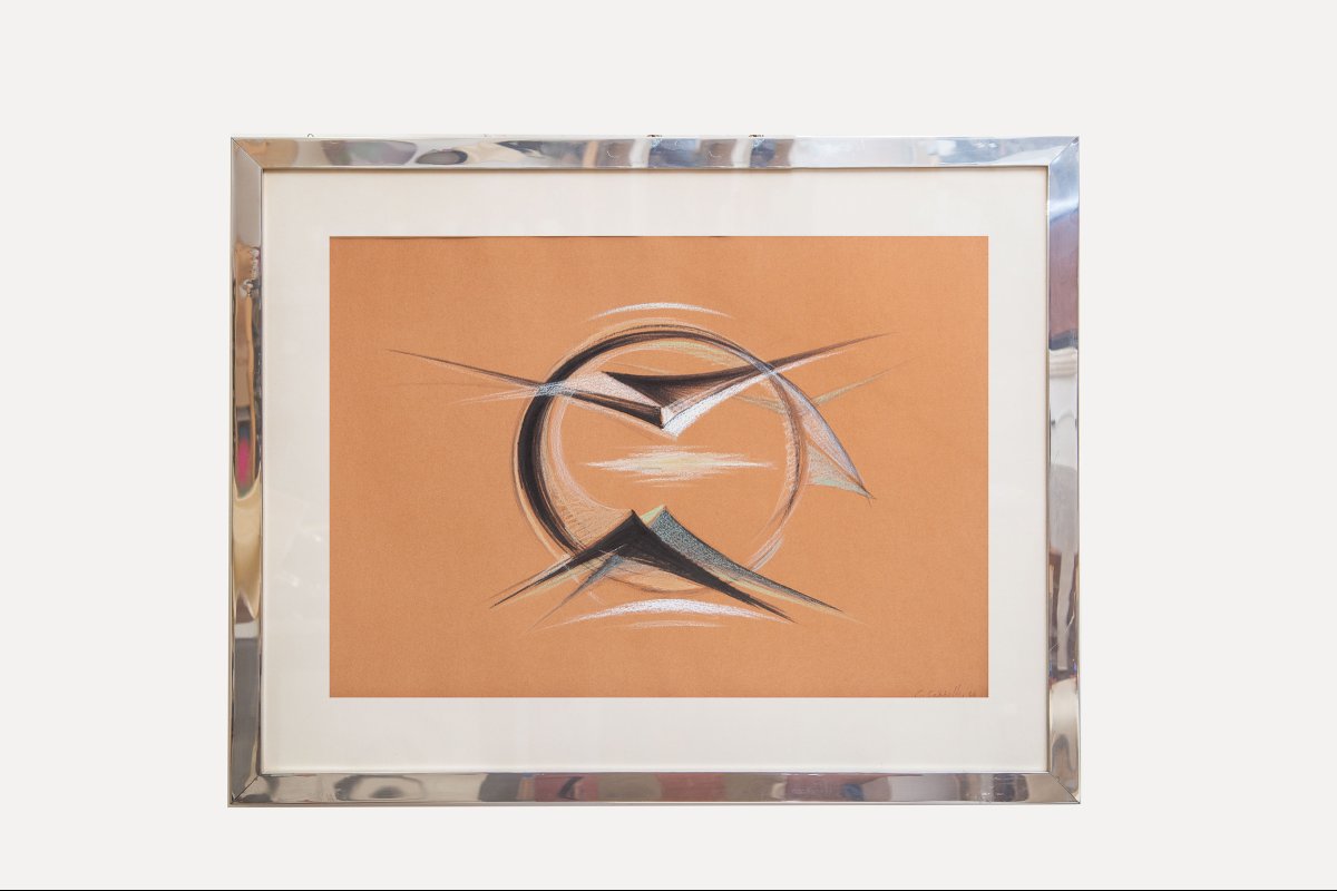 Carmelo Cappello, « œuvre unique », pastel sur papier, signé, 1966-photo-2