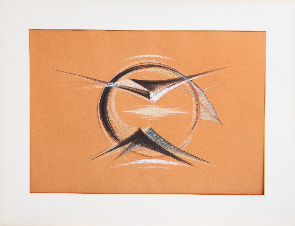 Carmelo Cappello, « œuvre unique », pastel sur papier, signé, 1966-photo-4