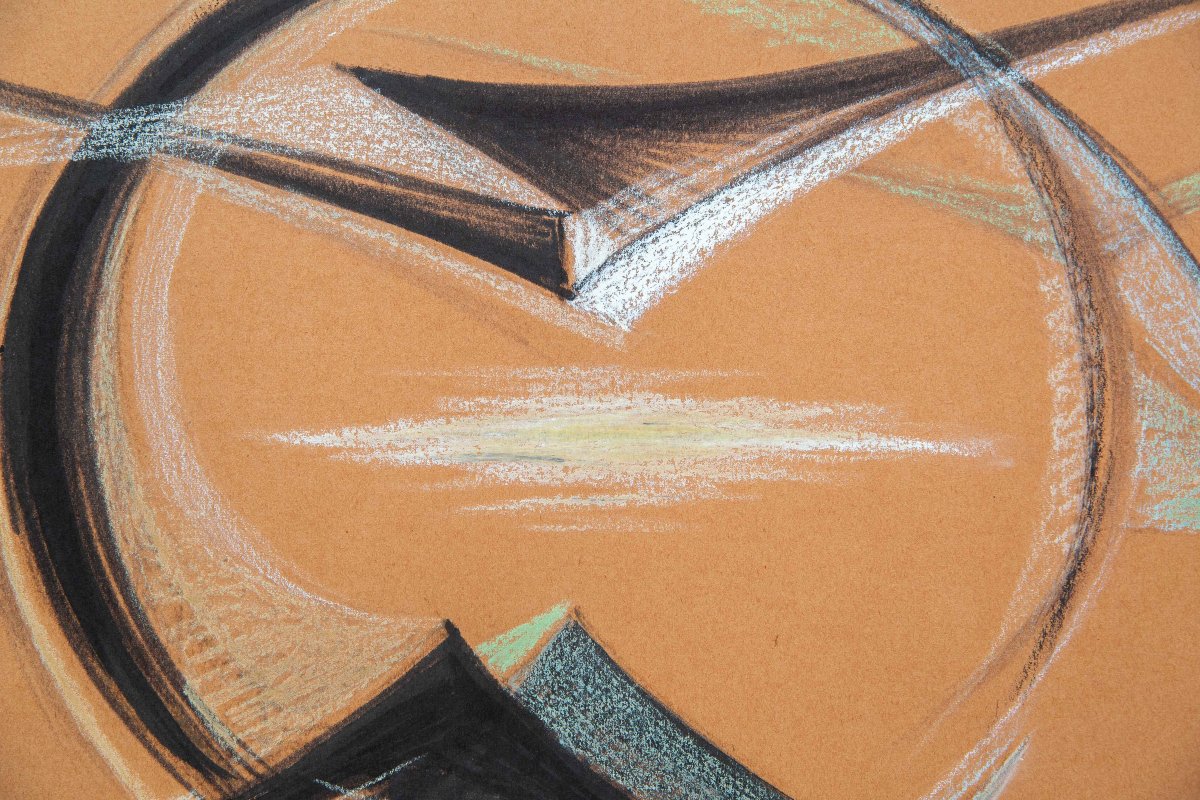 Carmelo Cappello, « œuvre unique », pastel sur papier, signé, 1966-photo-3