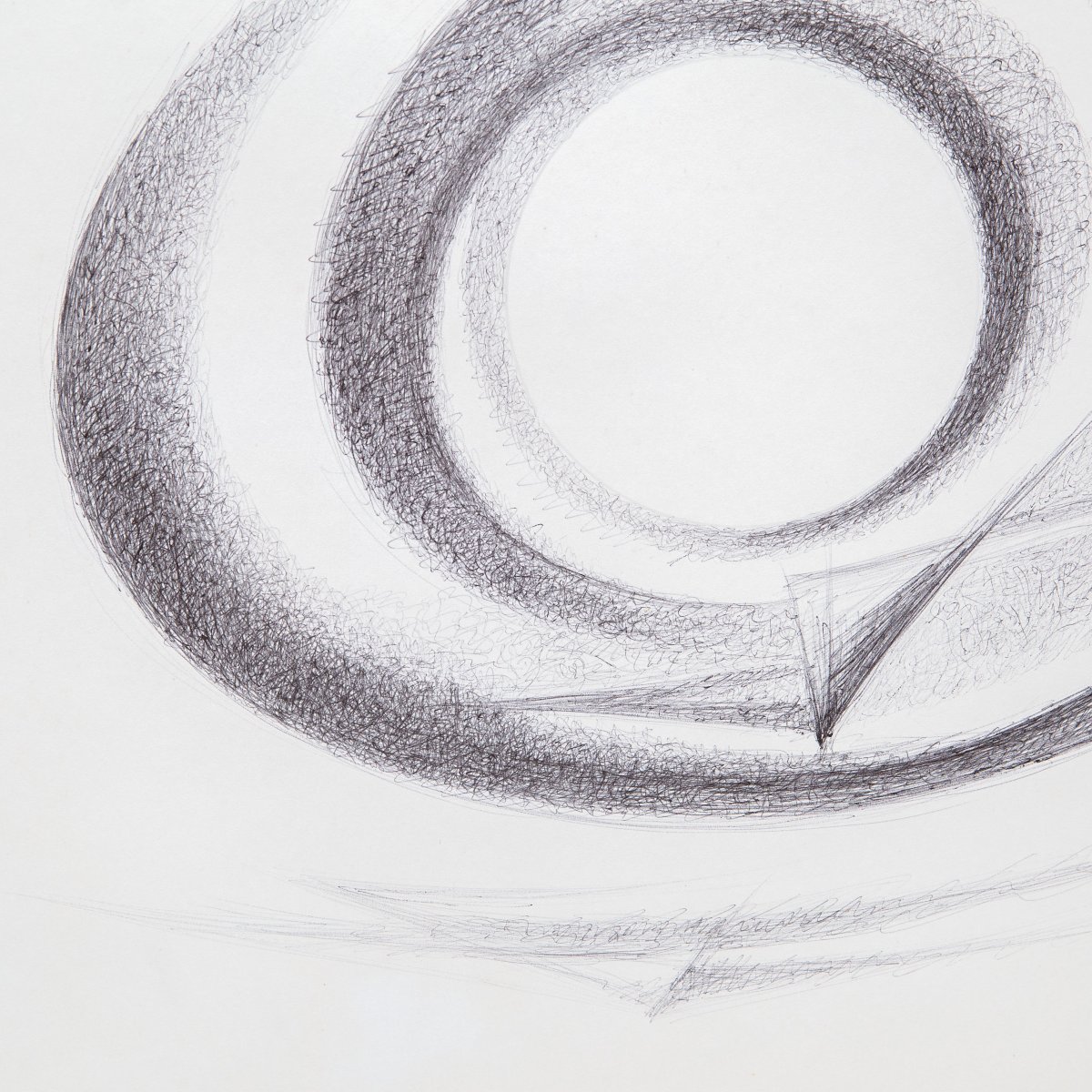 Carmelo Cappello, "unique Work," Ballpoint Pen On Paper, Signed, 1971-photo-1