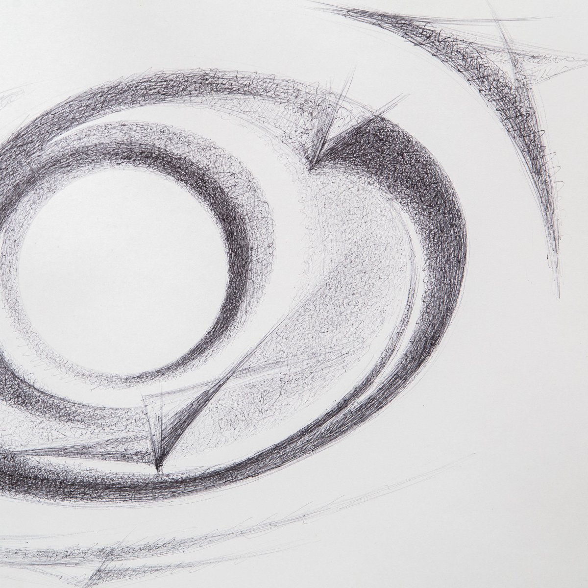 Carmelo Cappello, "unique Work," Ballpoint Pen On Paper, Signed, 1971-photo-3