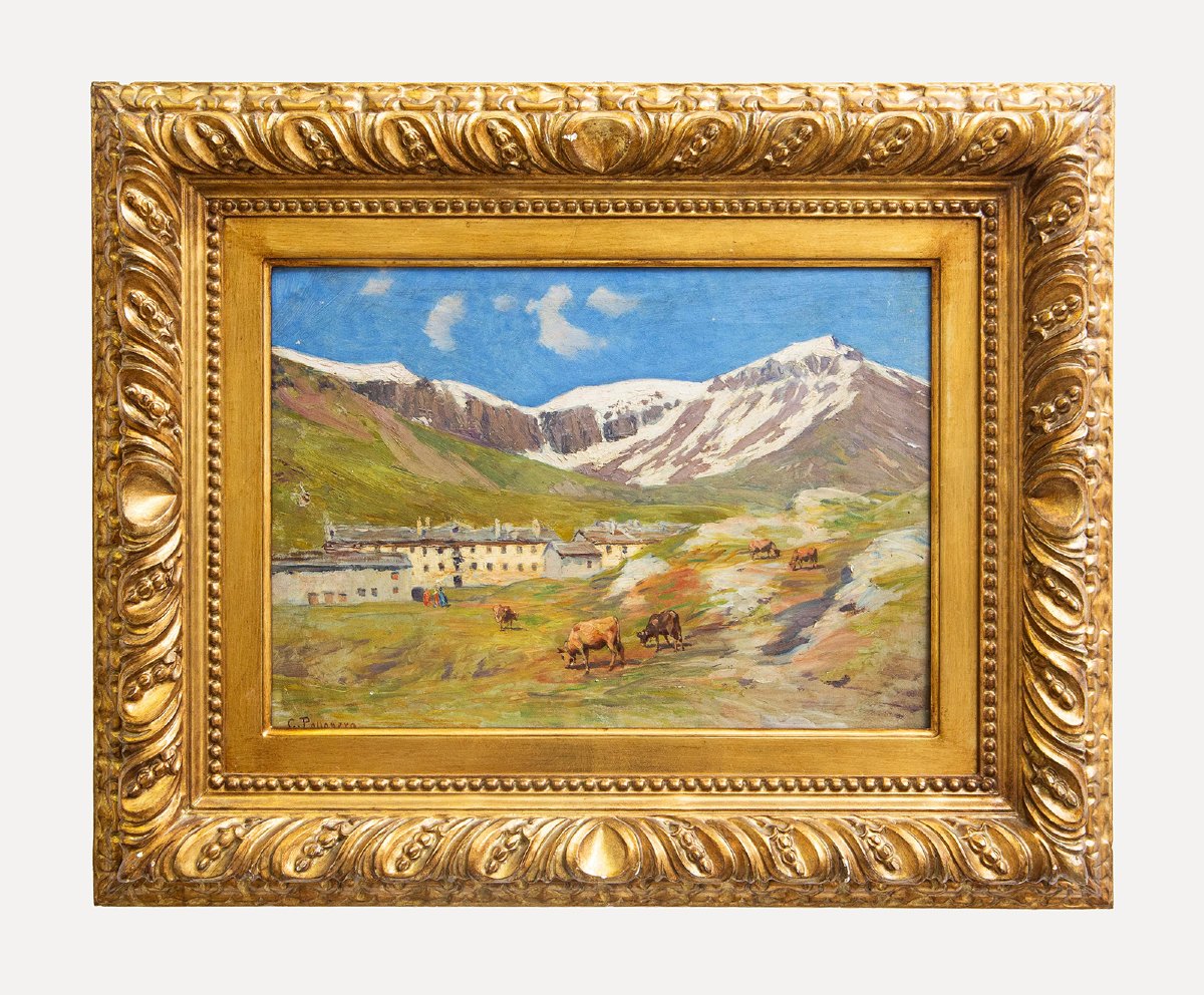 Carlo Pollonera « Paysage alpin », Vallée d'Aoste, début du XXe siècle-photo-2