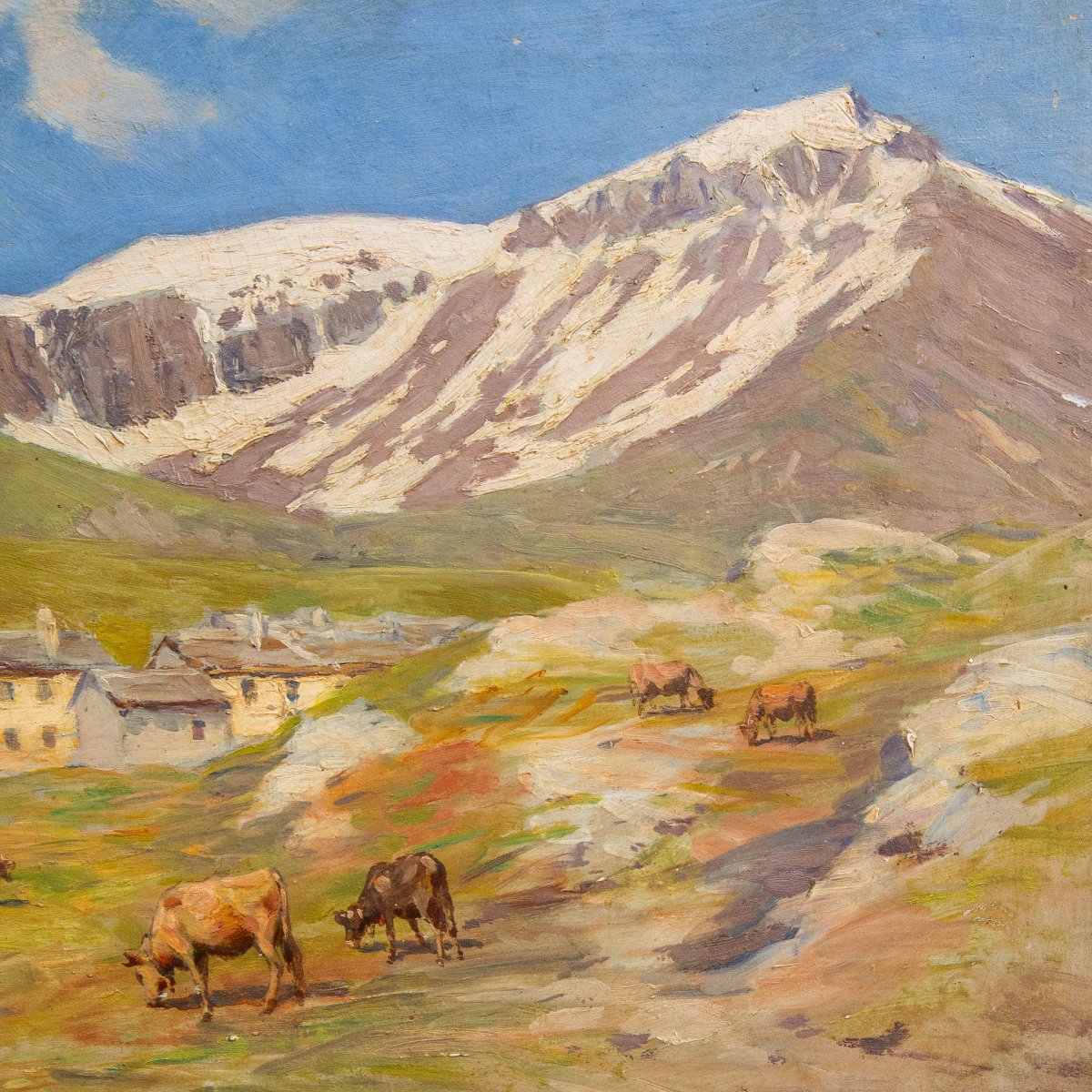 Carlo Pollonera « Paysage alpin », Vallée d'Aoste, début du XXe siècle-photo-1