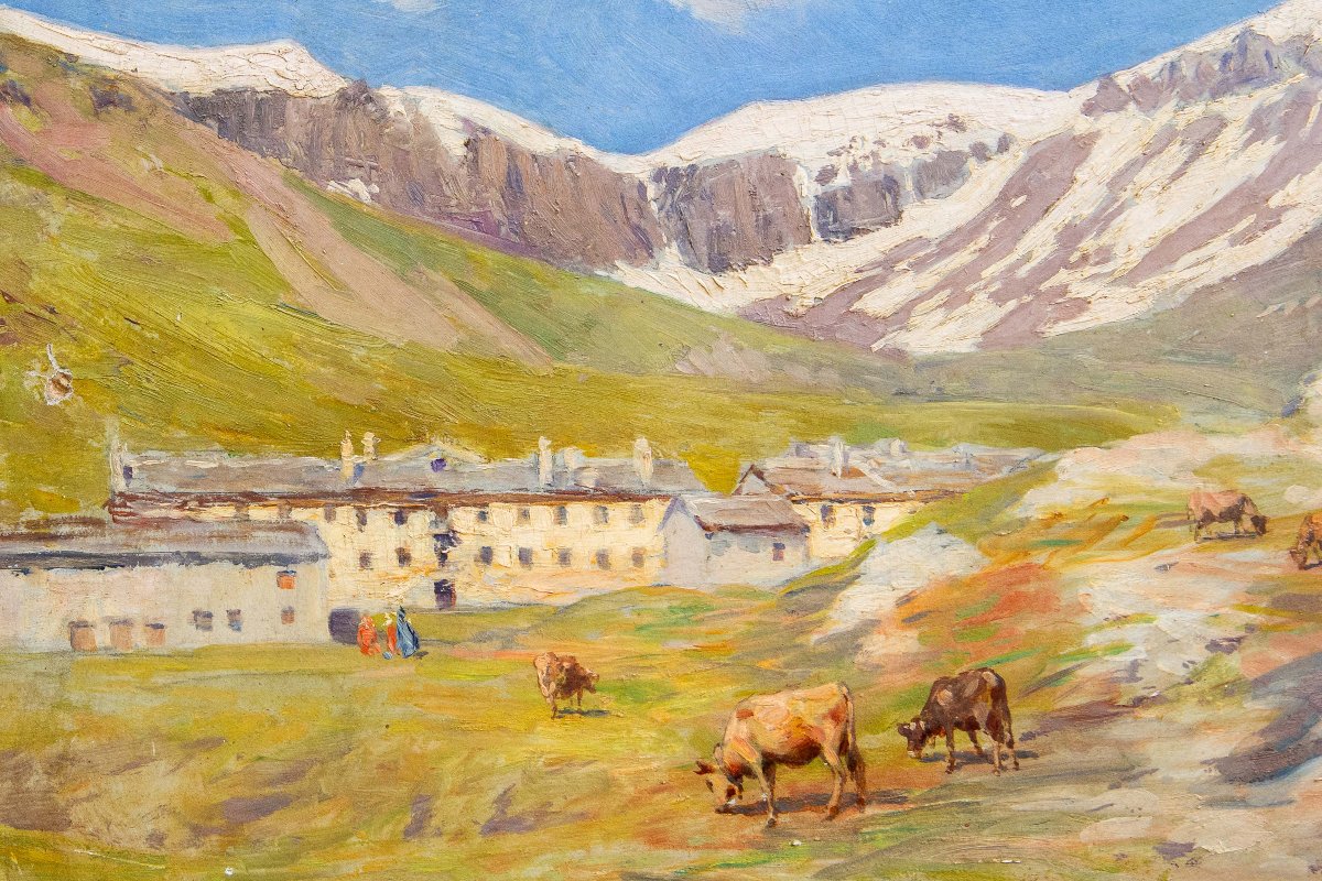 Carlo Pollonera « Paysage alpin », Vallée d'Aoste, début du XXe siècle-photo-2