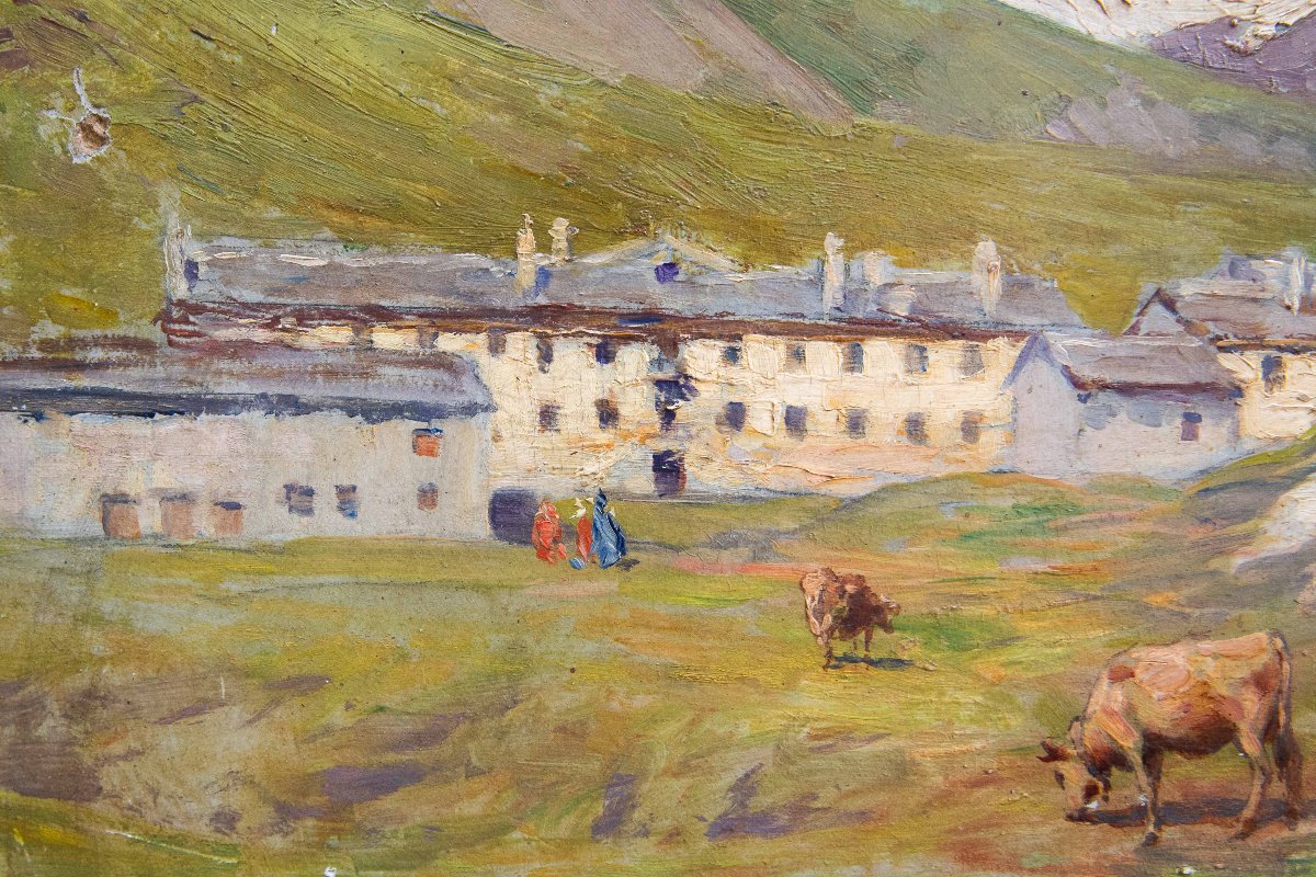 Carlo Pollonera « Paysage alpin », Vallée d'Aoste, début du XXe siècle-photo-4