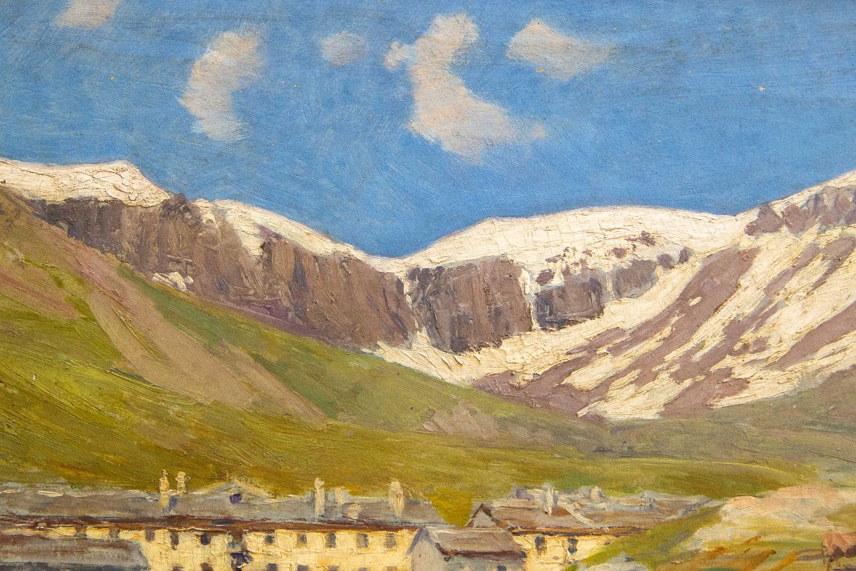 Carlo Pollonera « Paysage alpin », Vallée d'Aoste, début du XXe siècle-photo-5