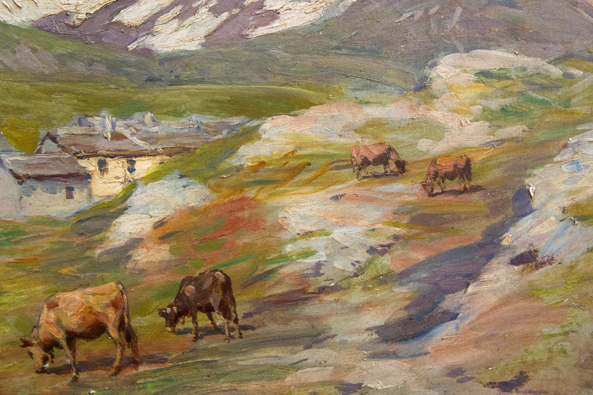 Carlo Pollonera « Paysage alpin », Vallée d'Aoste, début du XXe siècle-photo-8